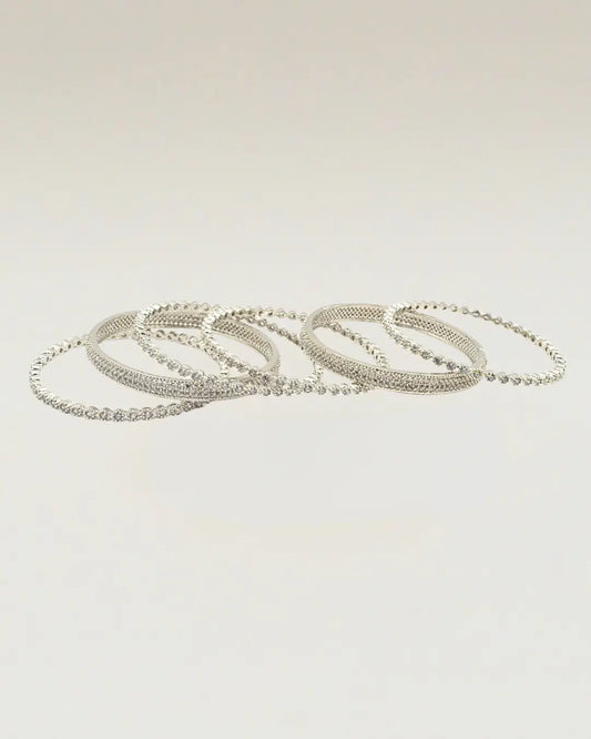 Silver Zircon Bangles