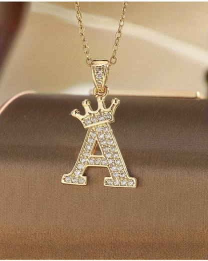 Crown Letter Necklace