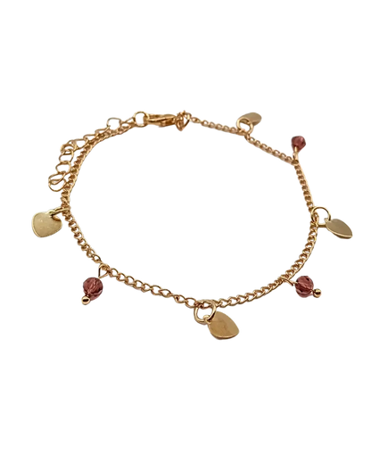 Heart and Bead Charm Bracelet