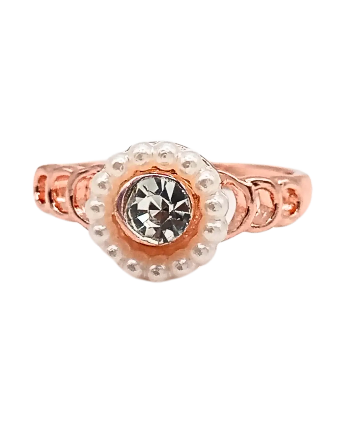 Pearl Accented Solitaire Ring