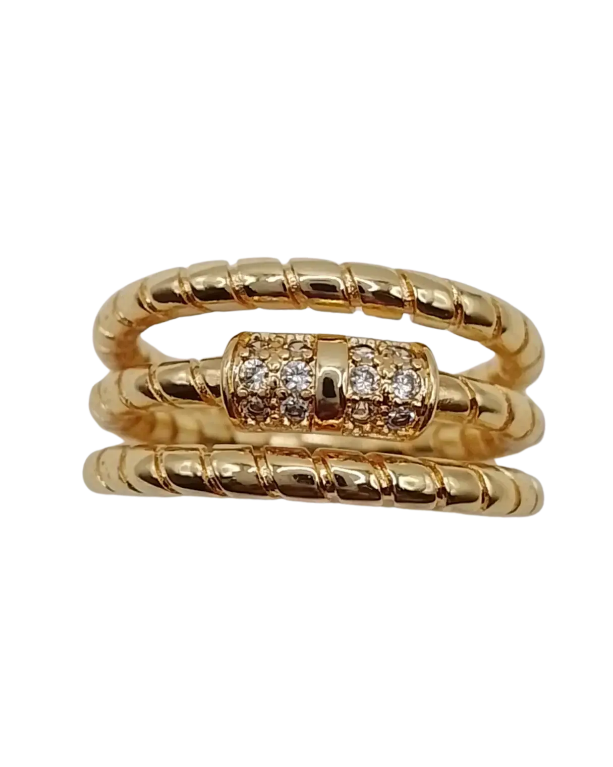 Golden Helix Sparkle Ring