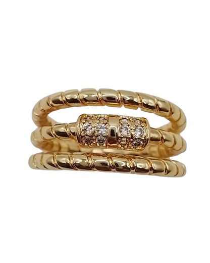 Golden Helix Sparkle Ring