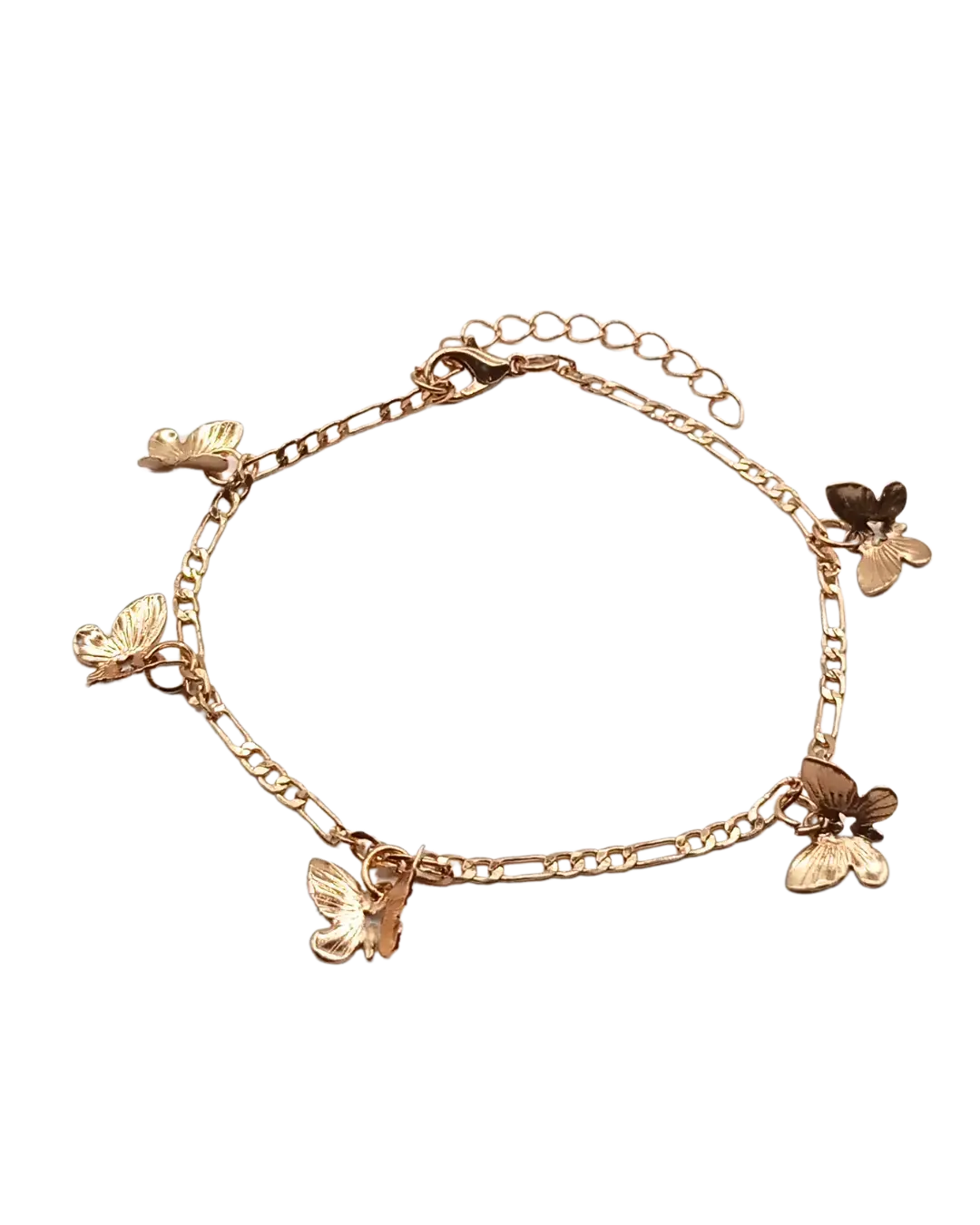 Butterfly Charm Figaro Bracelet