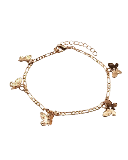 Butterfly Charm Figaro Bracelet
