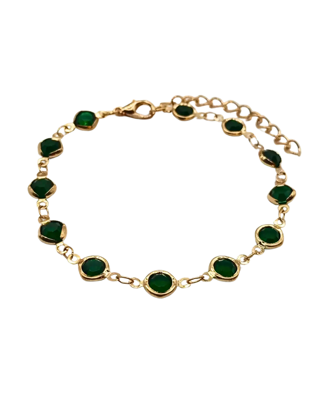 Gold Crystal Beaded Charm Bracelet