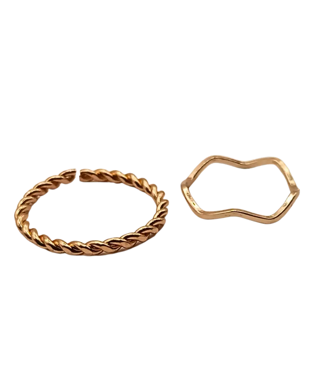 2 Rings Gold Plated Finger Ring Set