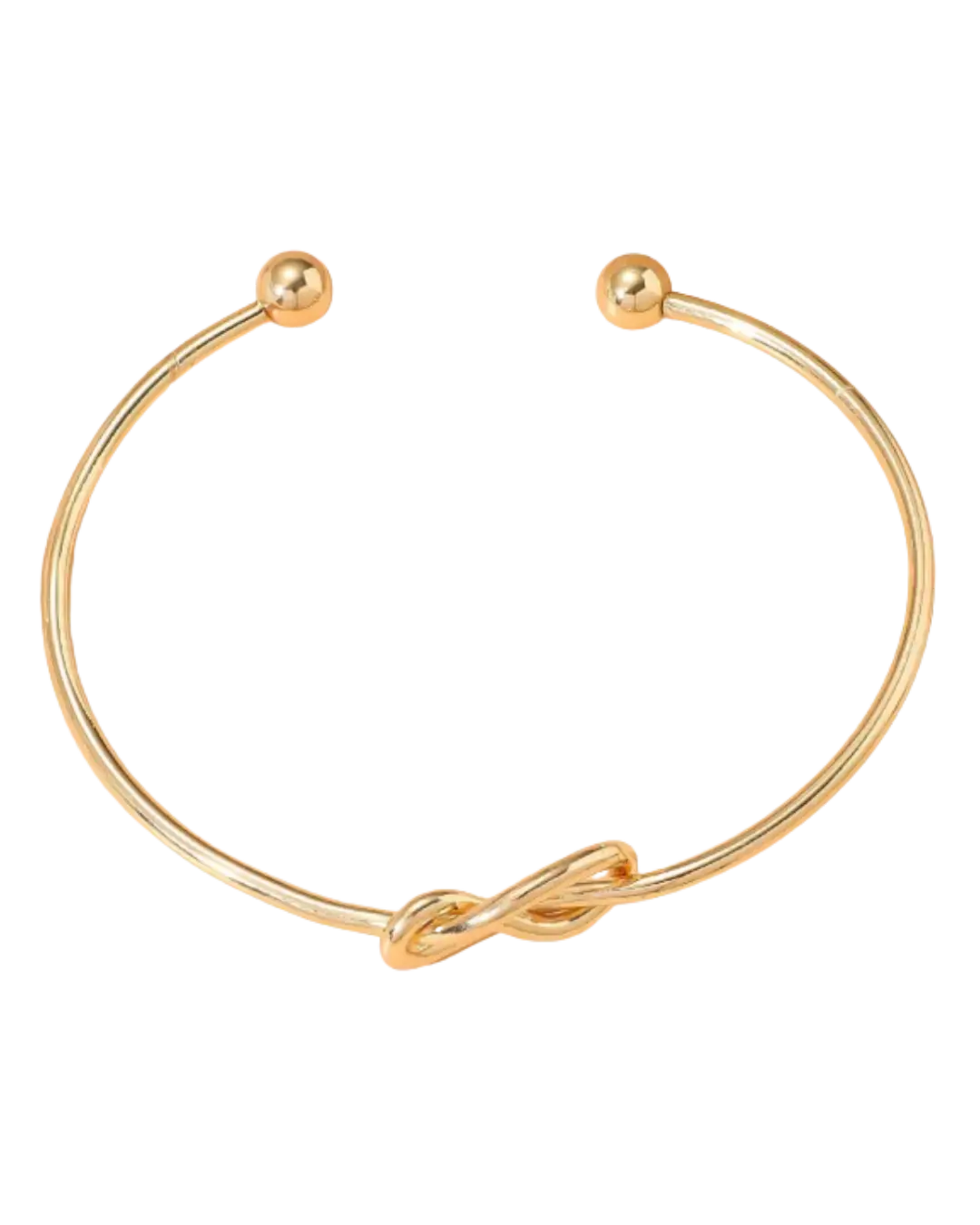 Golden Love Knot Open Cuff Bracelet