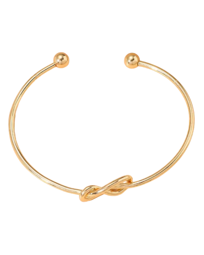 Golden Love Knot Open Cuff Bracelet