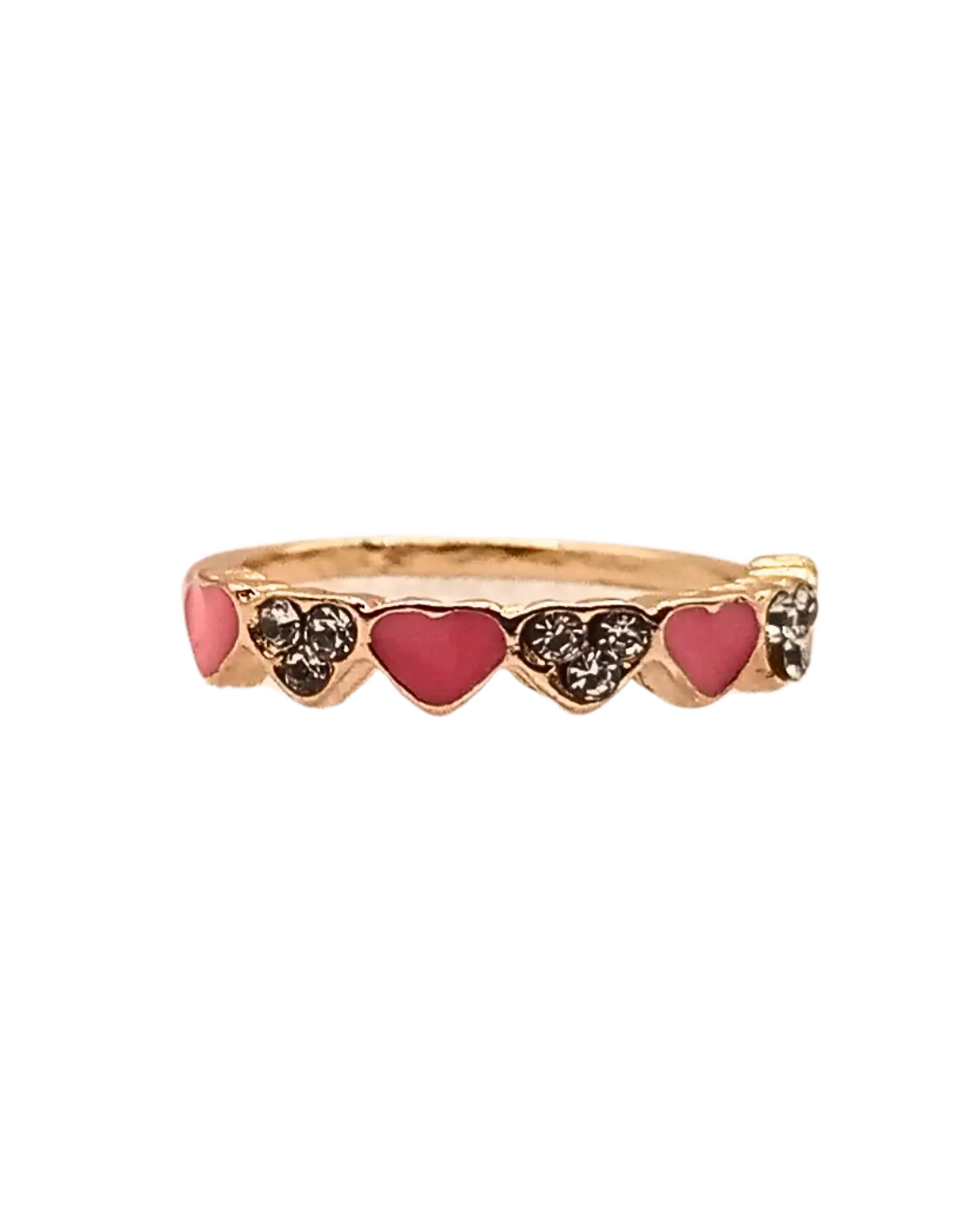 Pink Flush Hearts Ring