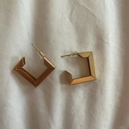 Gold Square Hoops