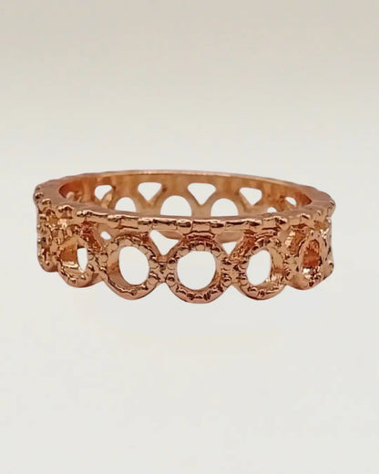 Circle Pattern Gold Ring