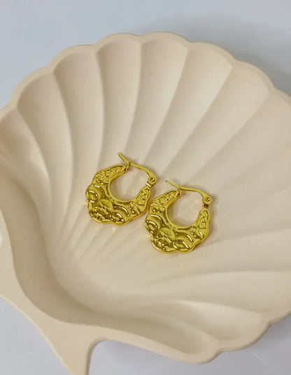 Embossed Hoop Earrings