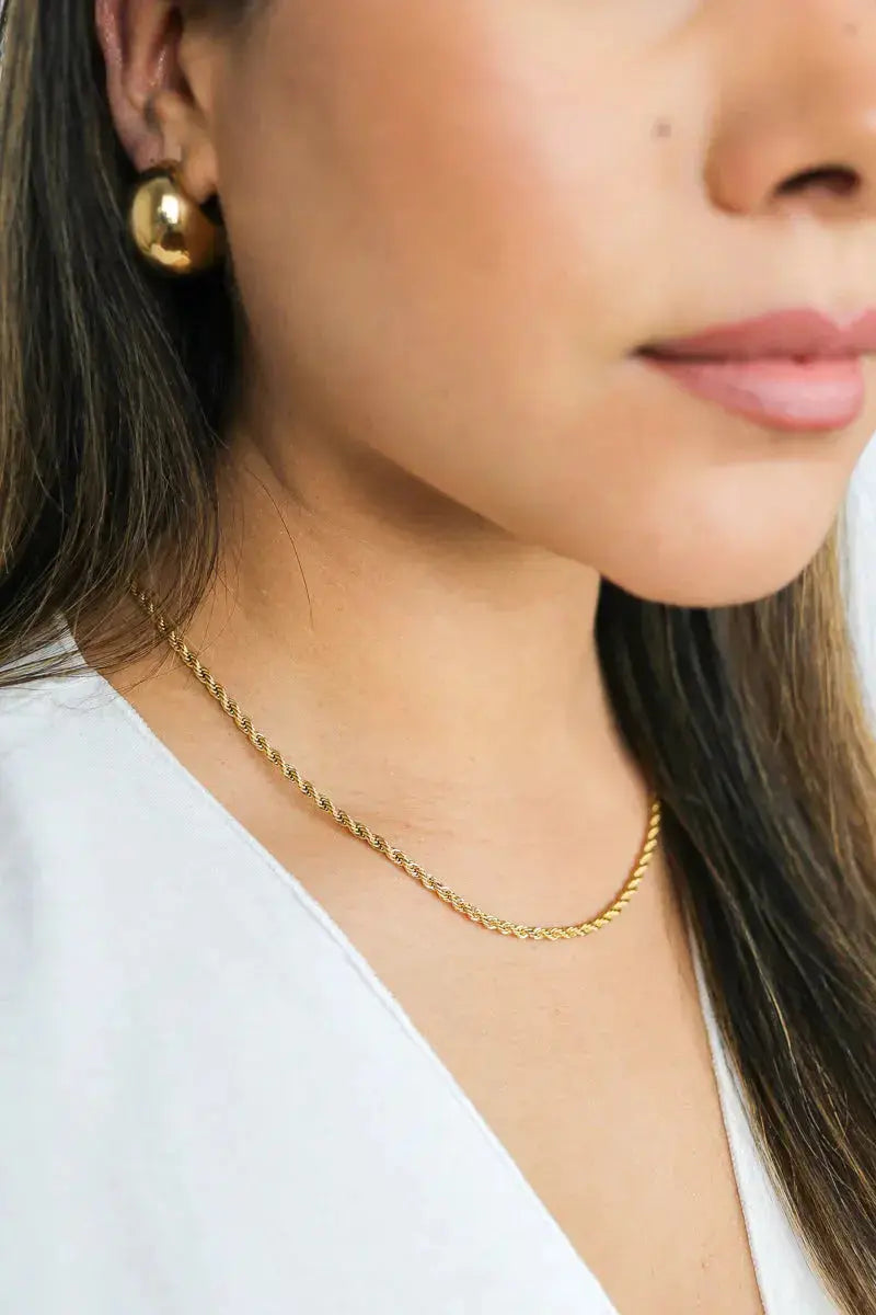 Twisted Gold Chain Necklace