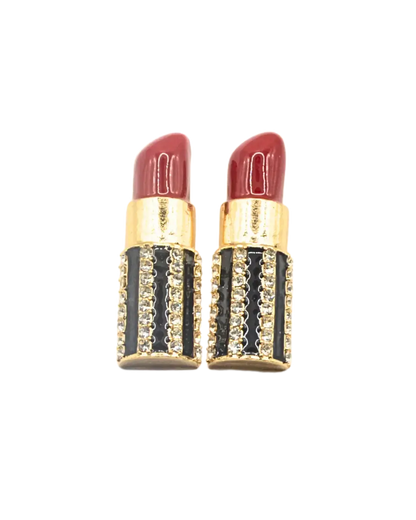 Elegant Red Lipstick Earrings