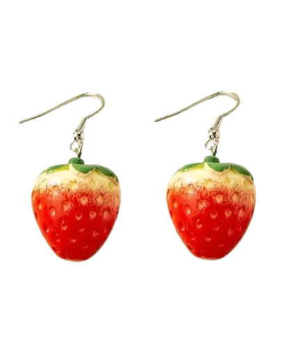Cute Strawberry Dangle Earrings