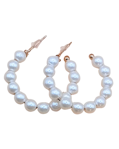 Hoop Pearlish Earrings
