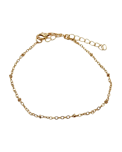 Gold Beaded Chain Bracelet