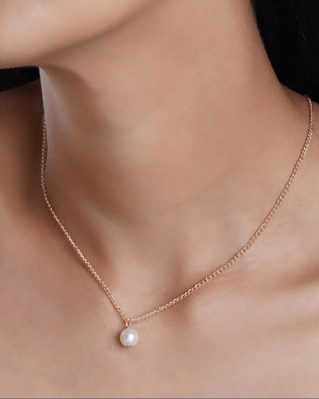 Rose Gold Plated Pearls Charm Pendant