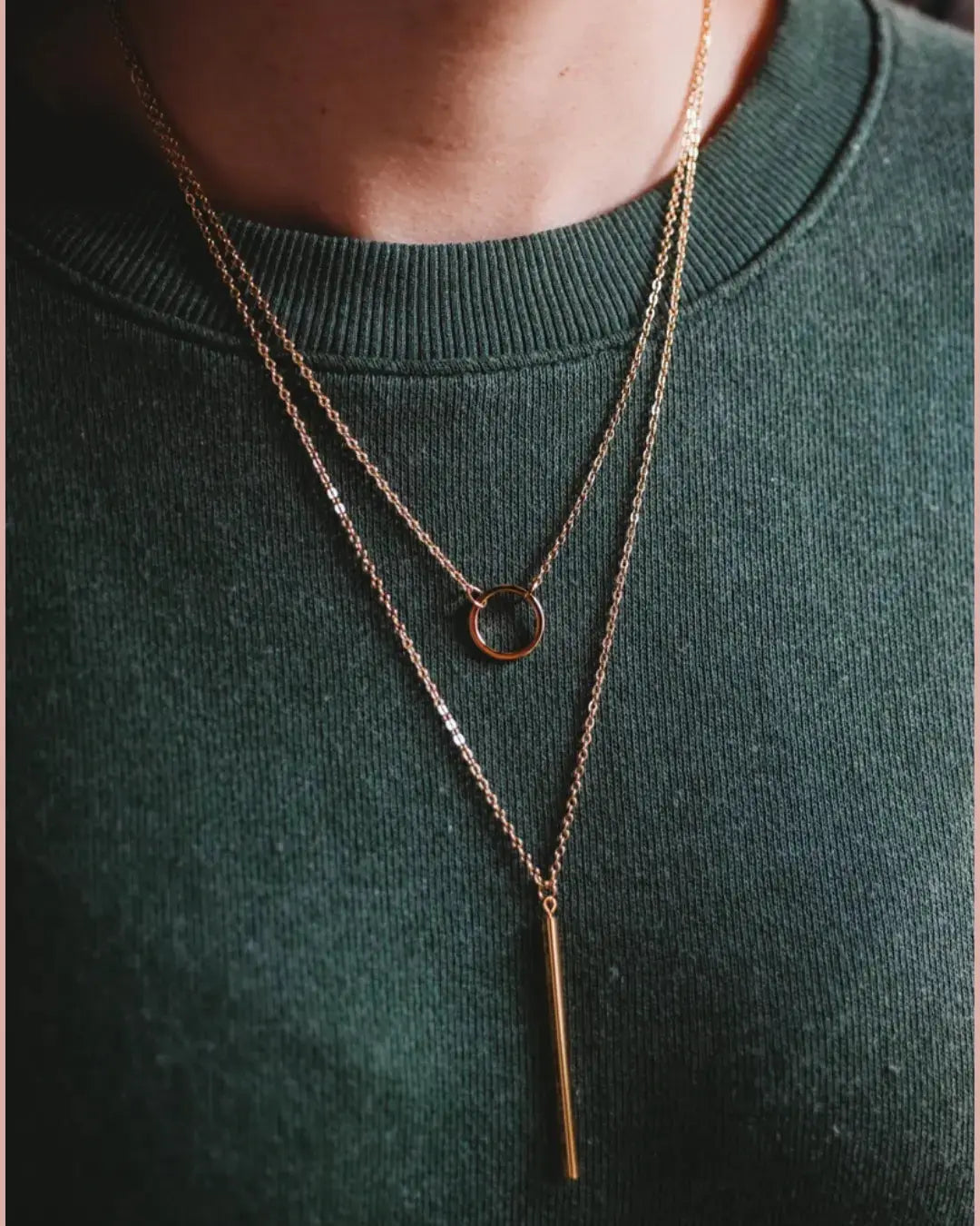 Double Geometric Necklace