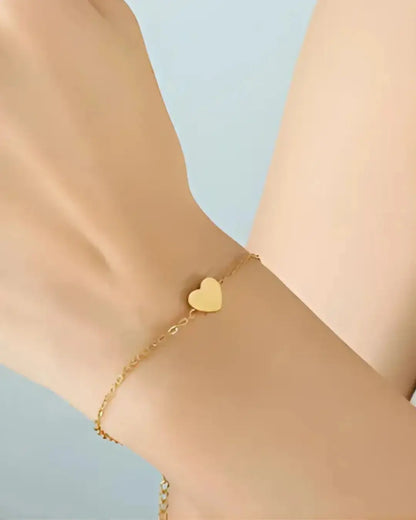 Heart Charm Link Bracelet
