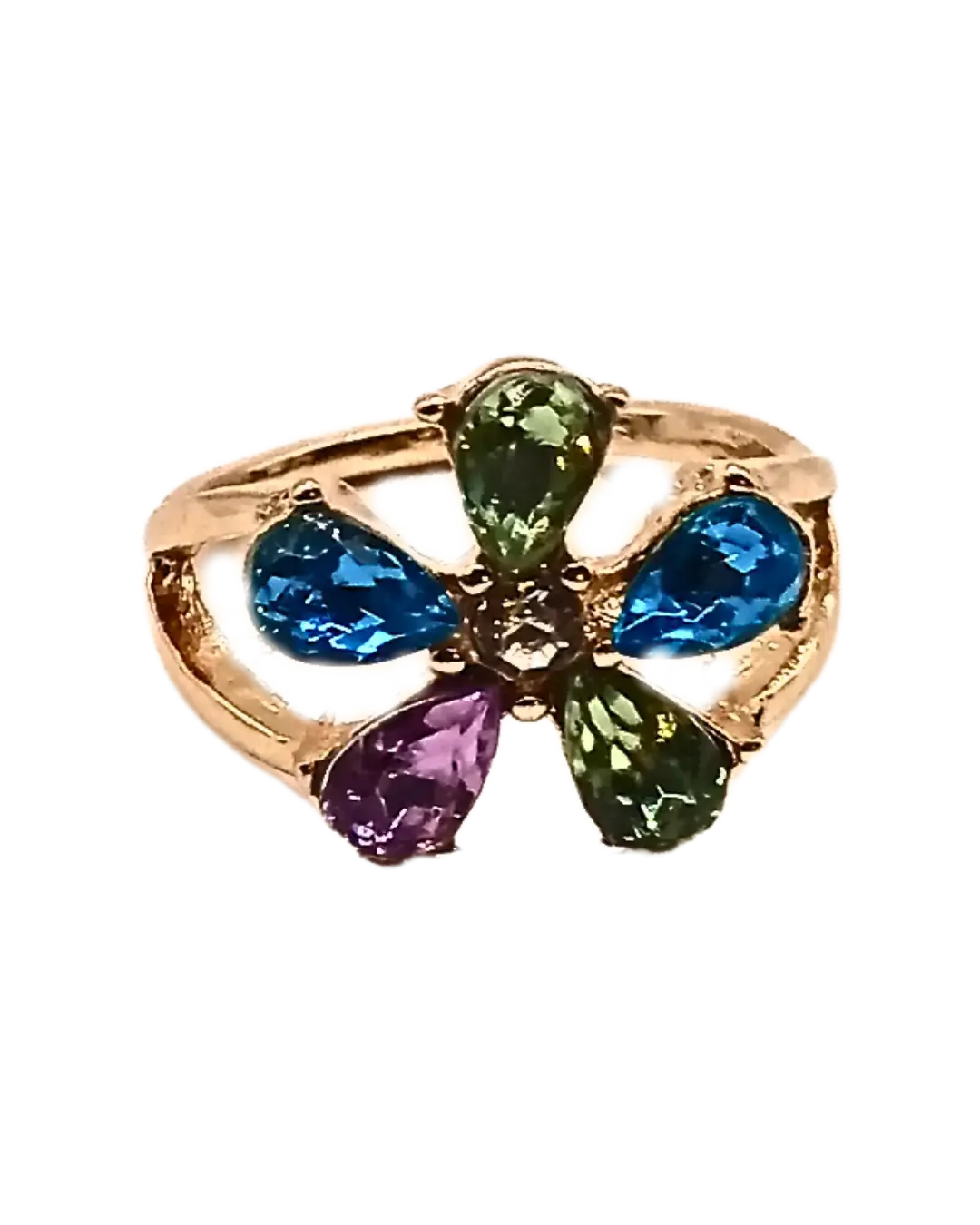 Multi-Gemstone Flower Ring