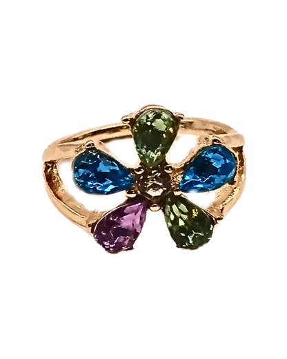 Multi-Gemstone Flower Ring