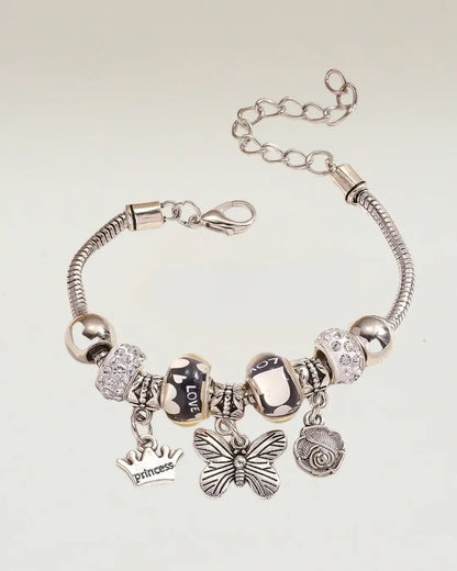 Butterfly and Rose Beads Bracelet