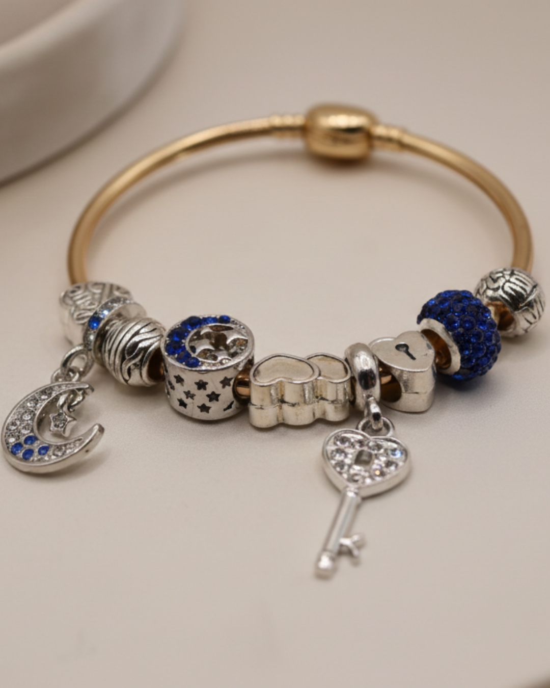 Blue Crescent Bangle