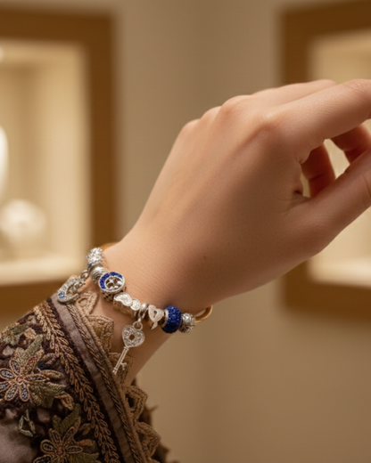 Blue Crescent Bangle