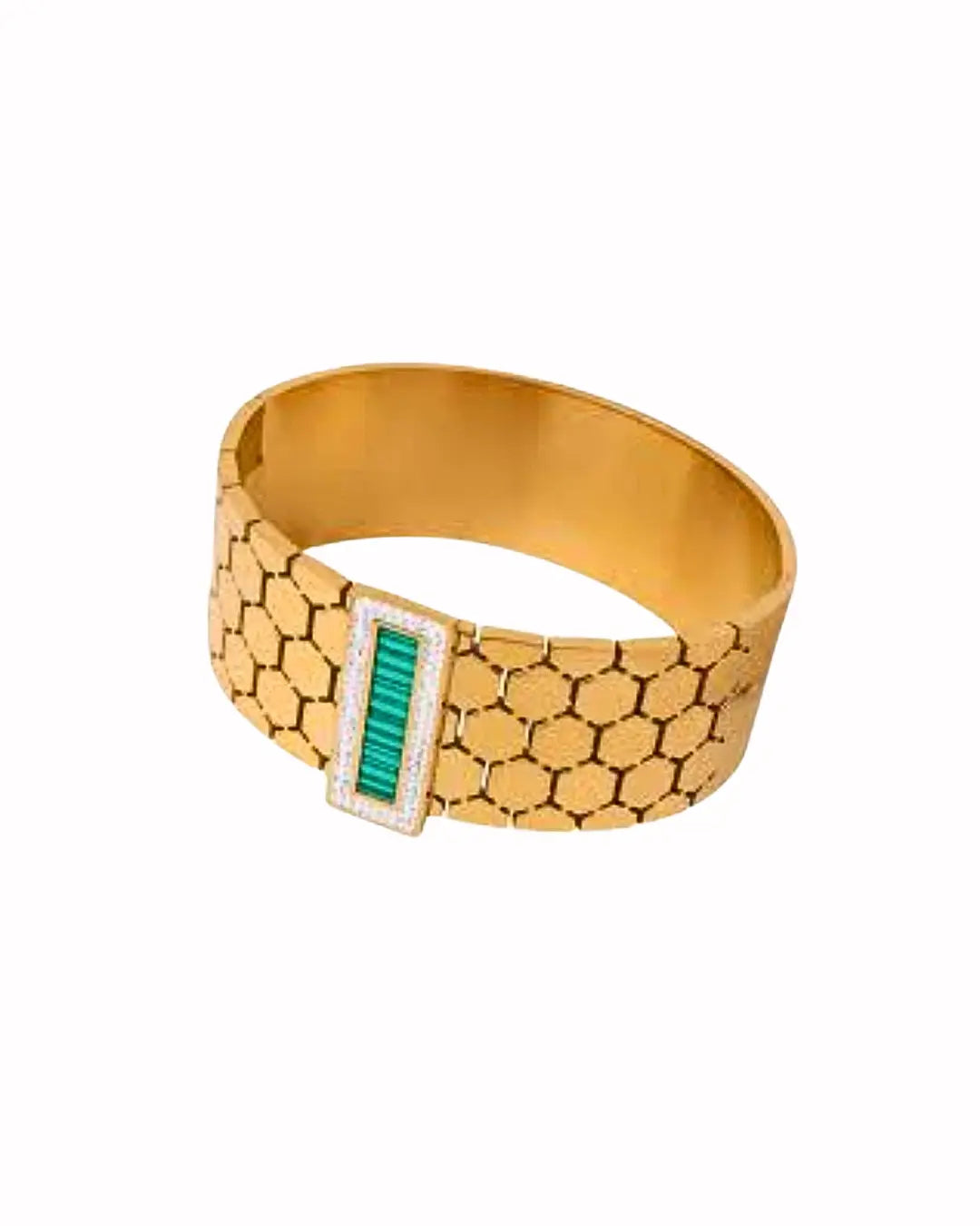 Emerald Glint Honeycomb Bracelet