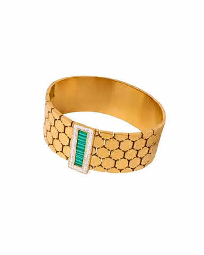 Emerald Glint Honeycomb Bracelet