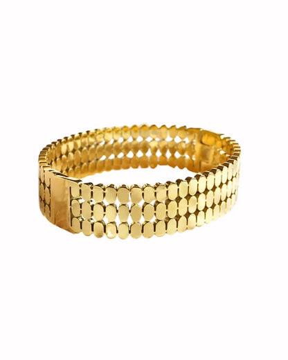 Golden Mosaic Link Bracelet