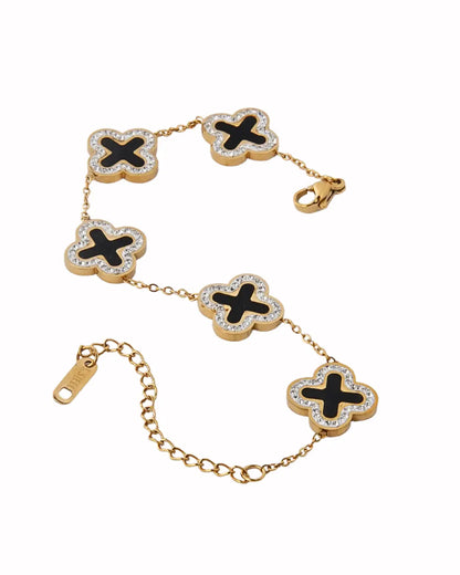 Midnight Black 5-Clover Bracelet