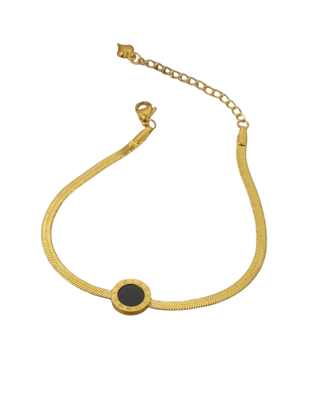 Roman Dial Black & Gold Minimalist Bracelet