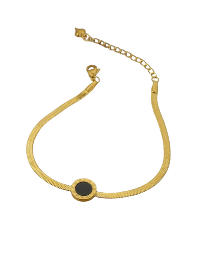 Roman Dial Black & Gold Minimalist Bracelet