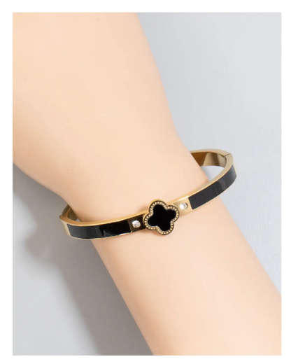 Noir Bloom Stainless Bangle