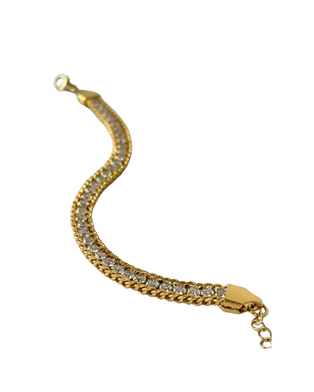 Radiant Twist Bracelet – Gold Chain Sparkle