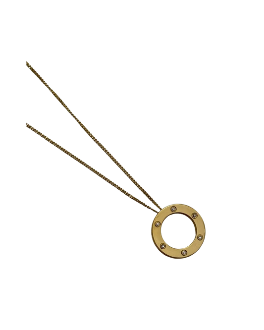 Minimalist Gold Circle Pendant Necklace