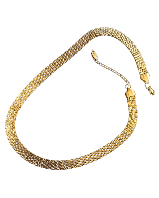 Luxe Mesh Gold Stainless Steel Necklace