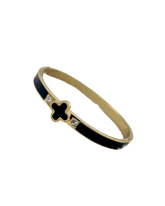 Noir Bloom Stainless Bangle