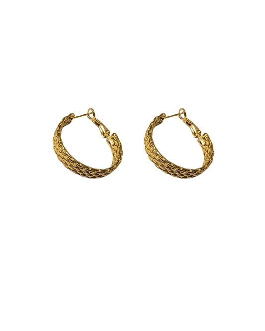 Golden Braided Stainless Steel Hoops