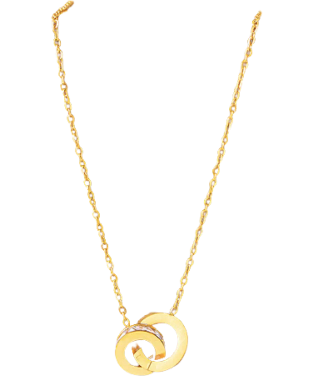 Eternal Embrace Stainless Steel Necklace – Gold Finish