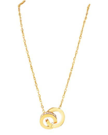 Eternal Embrace Stainless Steel Necklace – Gold Finish