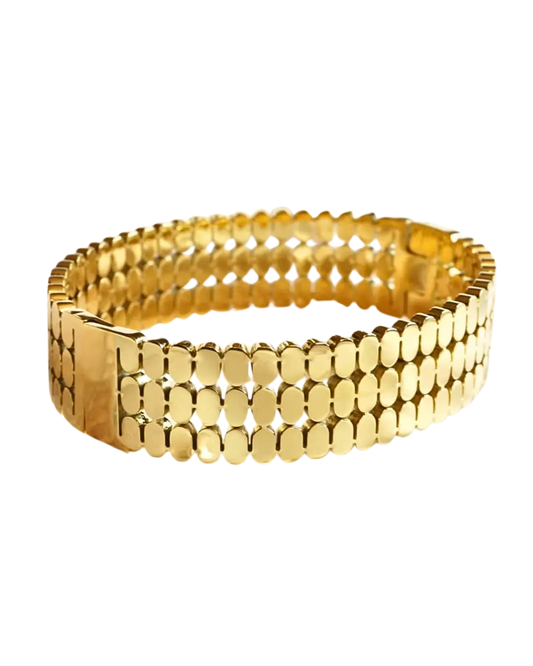 Golden Mosaic Link Bracelet