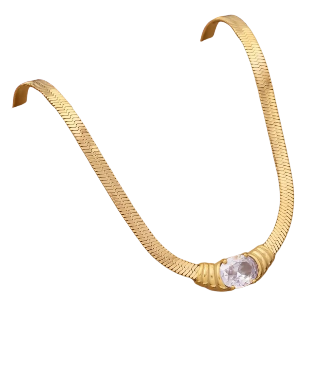 Crystal Grace Necklace – Gold-Tone Stainless Steel