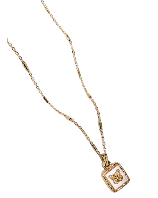 Golden Butterfly Pendant Necklace