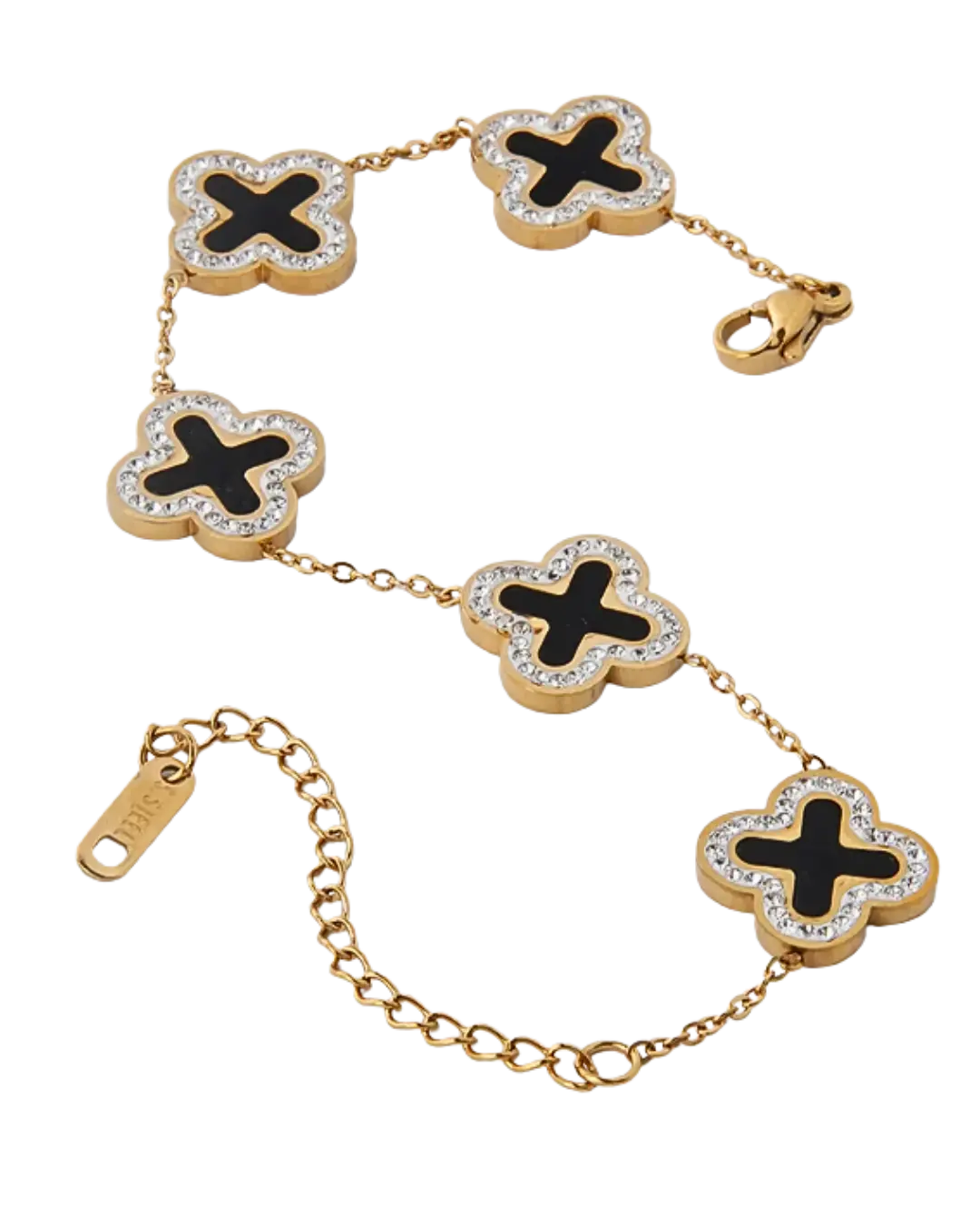 Midnight Black 5-Clover Bracelet