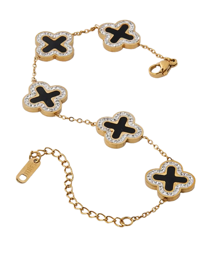 Midnight Black 5-Clover Bracelet