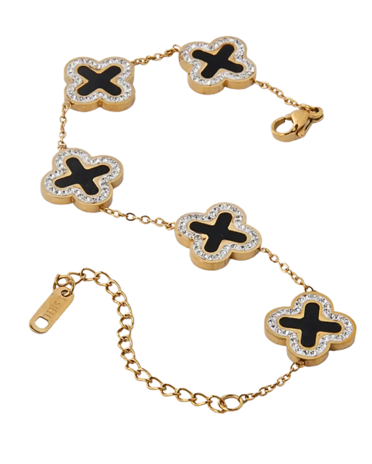 Midnight Black 5-Clover Bracelet