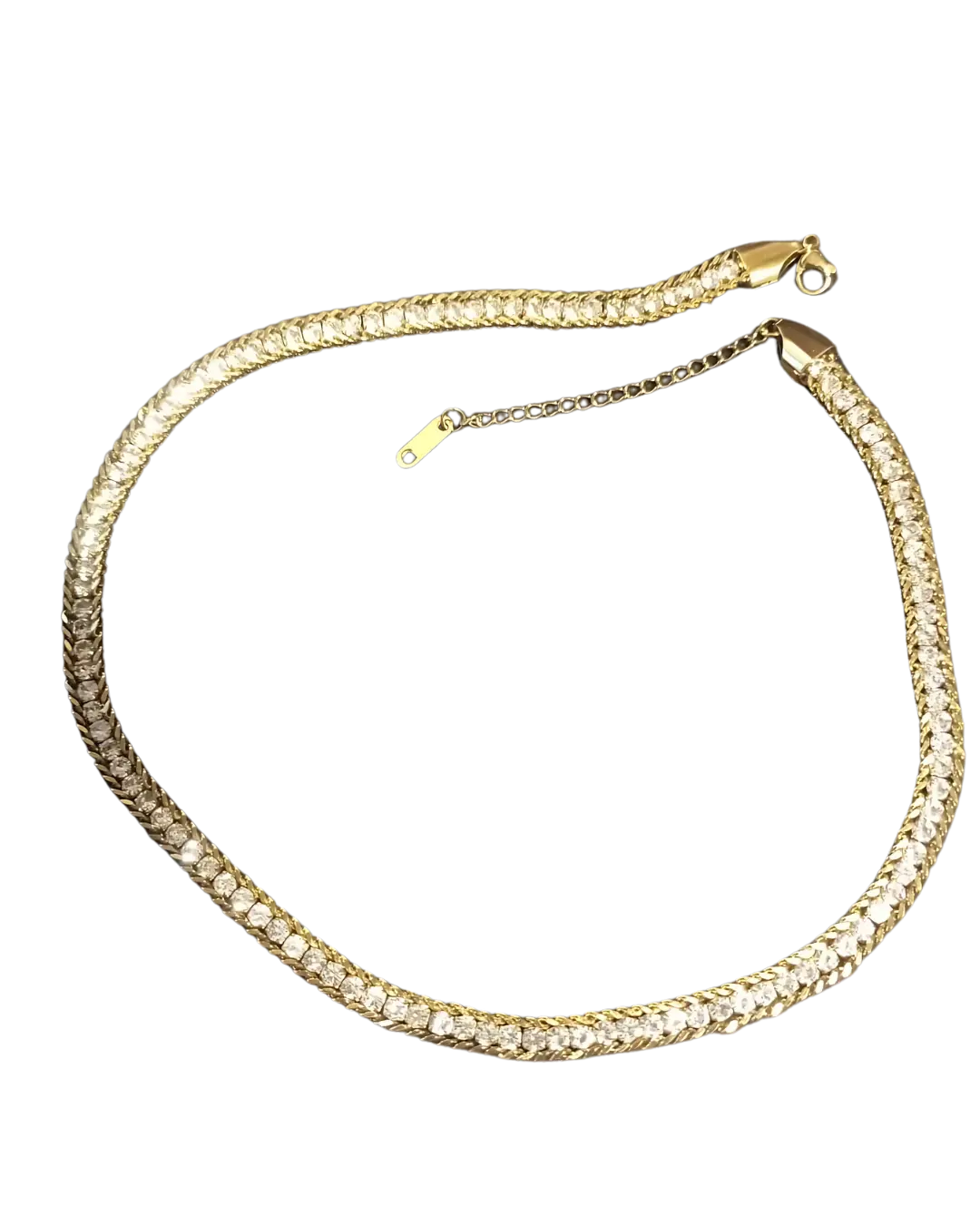 Radiant Gold-Tone Stainless Steel Necklace